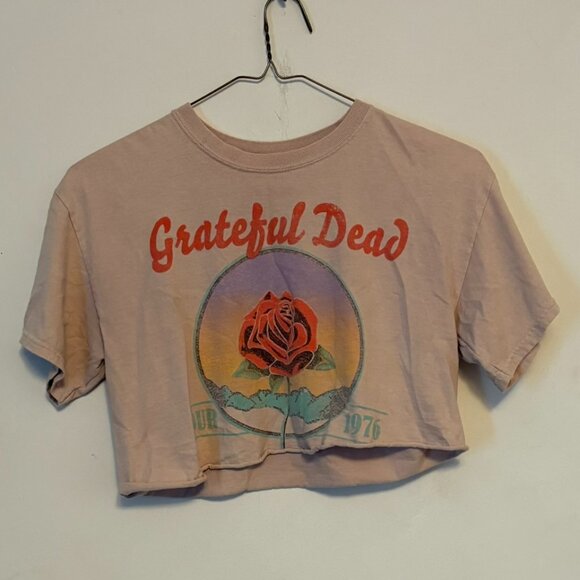 Grateful Dead Pink Womens Sz S/M (Tour 1976)Cropped Vintage Look Tee - Picture 5 of 7